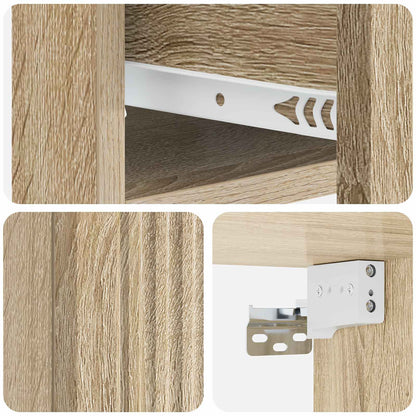 Wall-Mounted Bedside Cabinet Sonoma Oak 33 x 34.5 x 20 cm