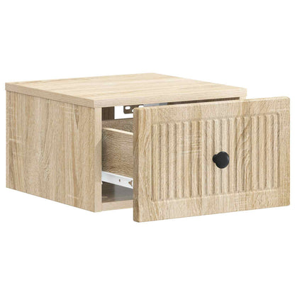Wall-Mounted Bedside Cabinet Sonoma Oak 33 x 34.5 x 20 cm