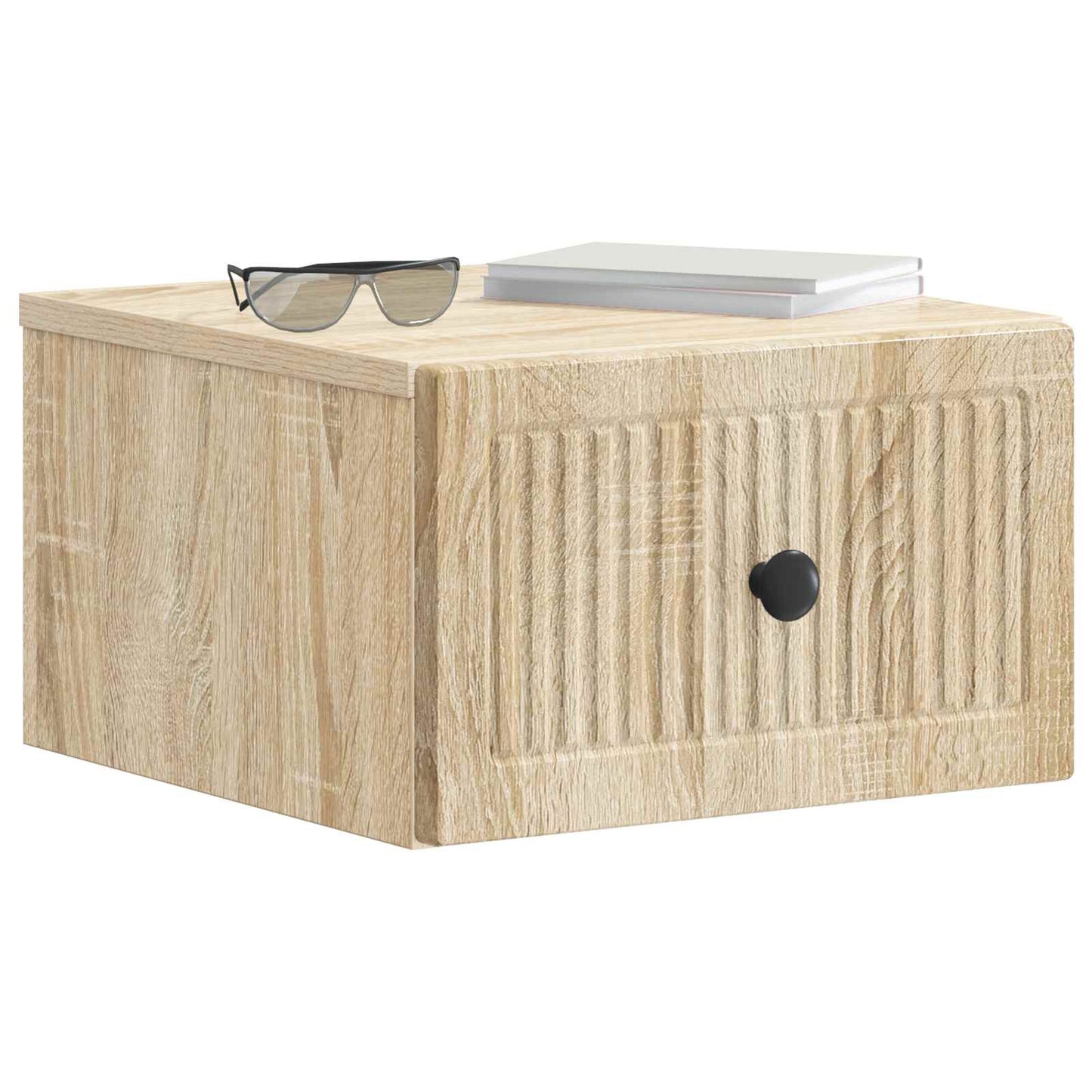 Wall-Mounted Bedside Cabinet Sonoma Oak 33 x 34.5 x 20 cm