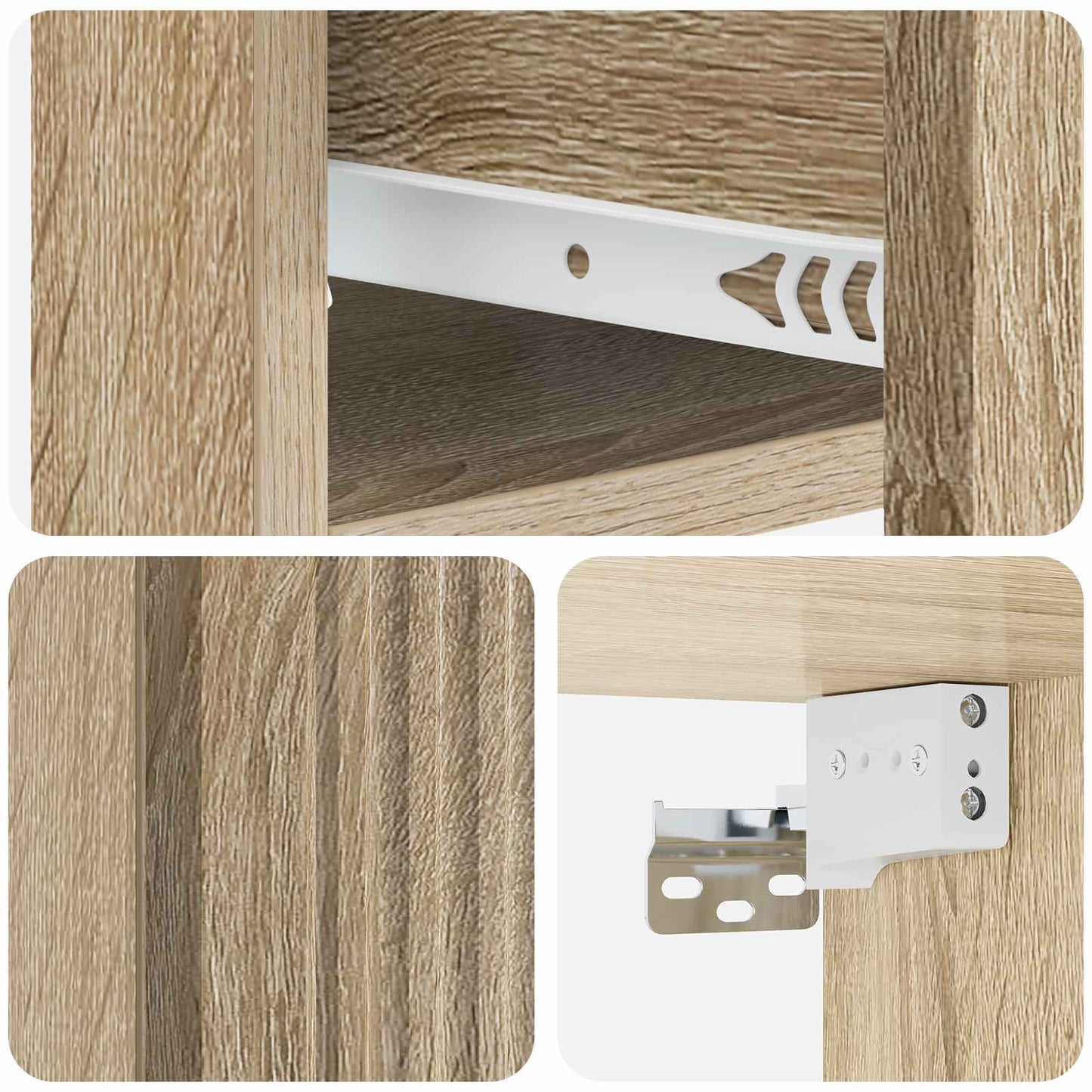 Wall-Mounted Bedside Cabinet 2 pcs Sonoma Oak 33 x 34.5 x 20 cm