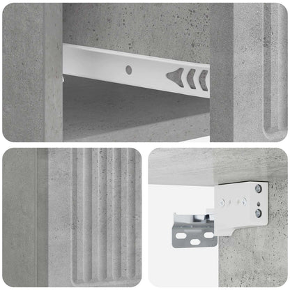Wall-Mounted Bedside Cabinet Concrete Grey 33 x 34.5 x 20 cm