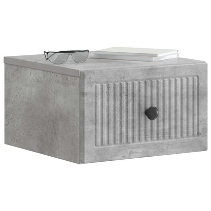 Wall-Mounted Bedside Cabinet Concrete Grey 33 x 34.5 x 20 cm