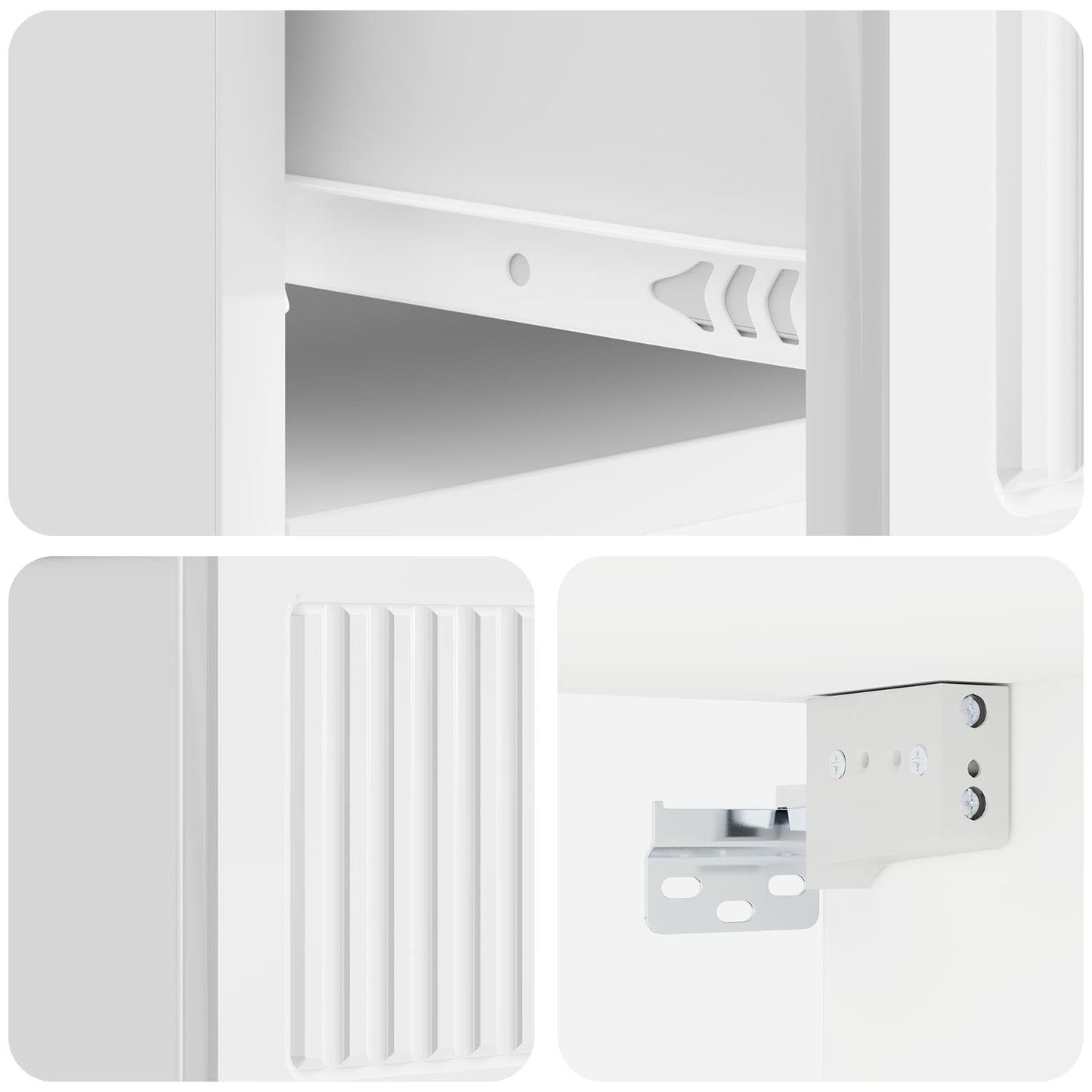 Wall-Mounted Bedside Cabinet High Gloss White 33 x 34.5 x 20 cm