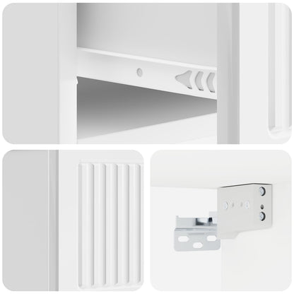 Wall-Mounted Bedside Cabinet High Gloss White 33 x 34.5 x 20 cm