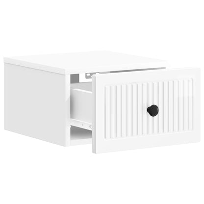 Wall-Mounted Bedside Cabinet High Gloss White 33 x 34.5 x 20 cm