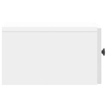 Wall-Mounted Bedside Cabinet High Gloss White 33 x 34.5 x 20 cm