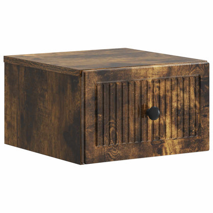 Wall-Mounted Bedside Cabinet Smoked Oak 33 x 34.5 x 20 cm