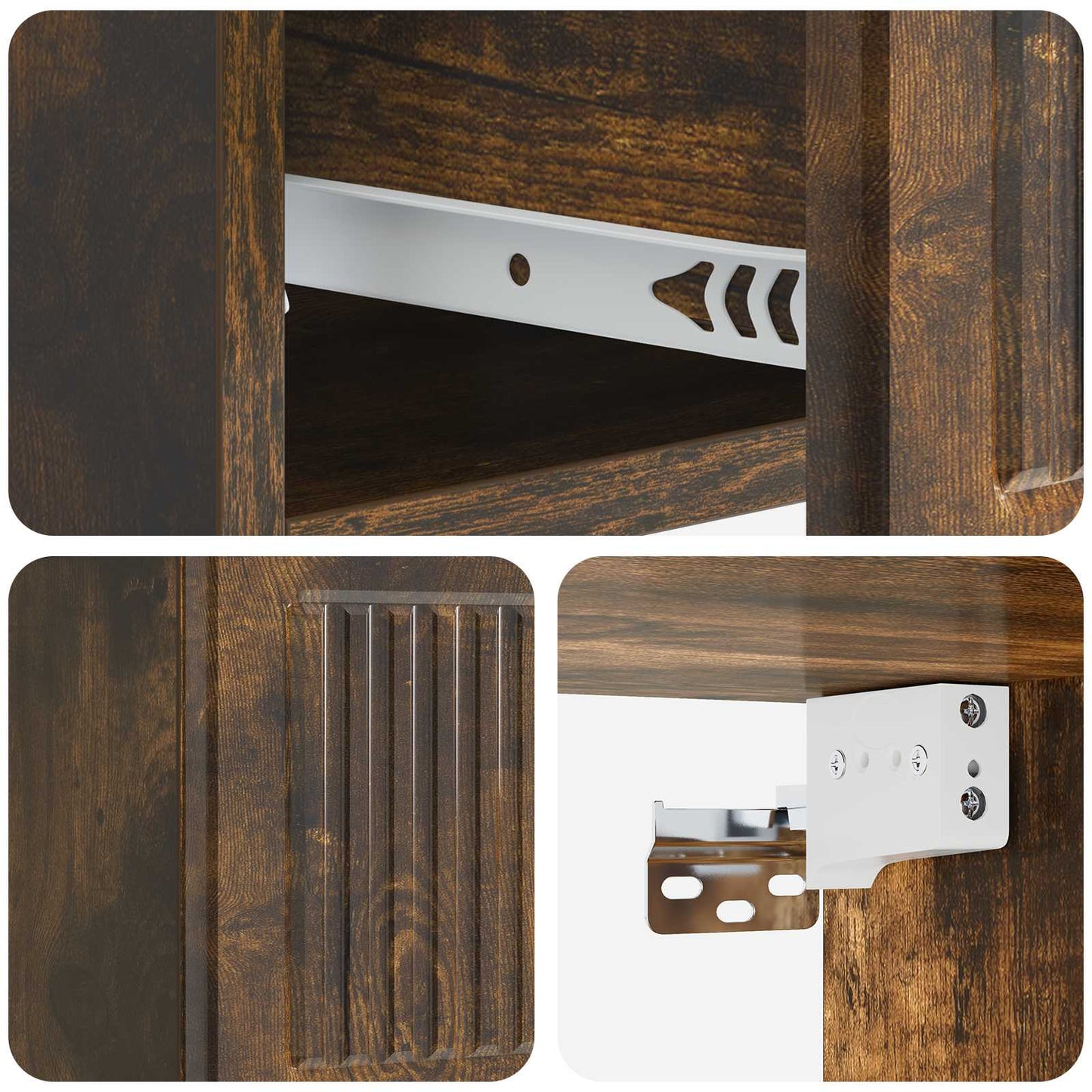 Wall-Mounted Bedside Cabinet 2 pcs Smoked Oak 33 x 34.5 x 20 cm