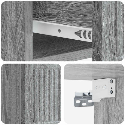 Wall-Mounted Bedside Cabinet Grey Sonoma 33 x 34.5 x 20 cm