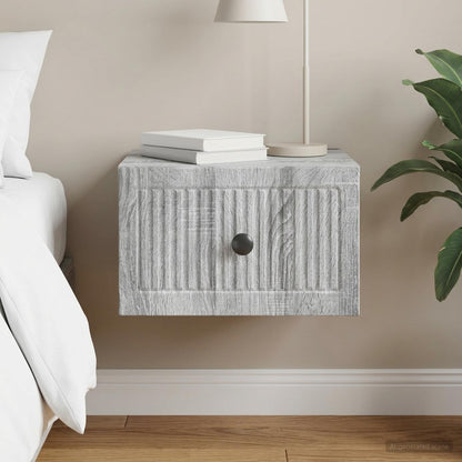 Wall-Mounted Bedside Cabinet Grey Sonoma 33 x 34.5 x 20 cm