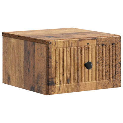 Wall-Mounted Bedside Cabinet Old Wood 33 x 34.5 x 20 cm