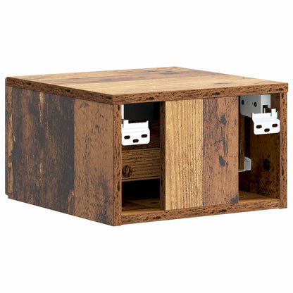Wall-Mounted Bedside Cabinet Old Wood 33 x 34.5 x 20 cm