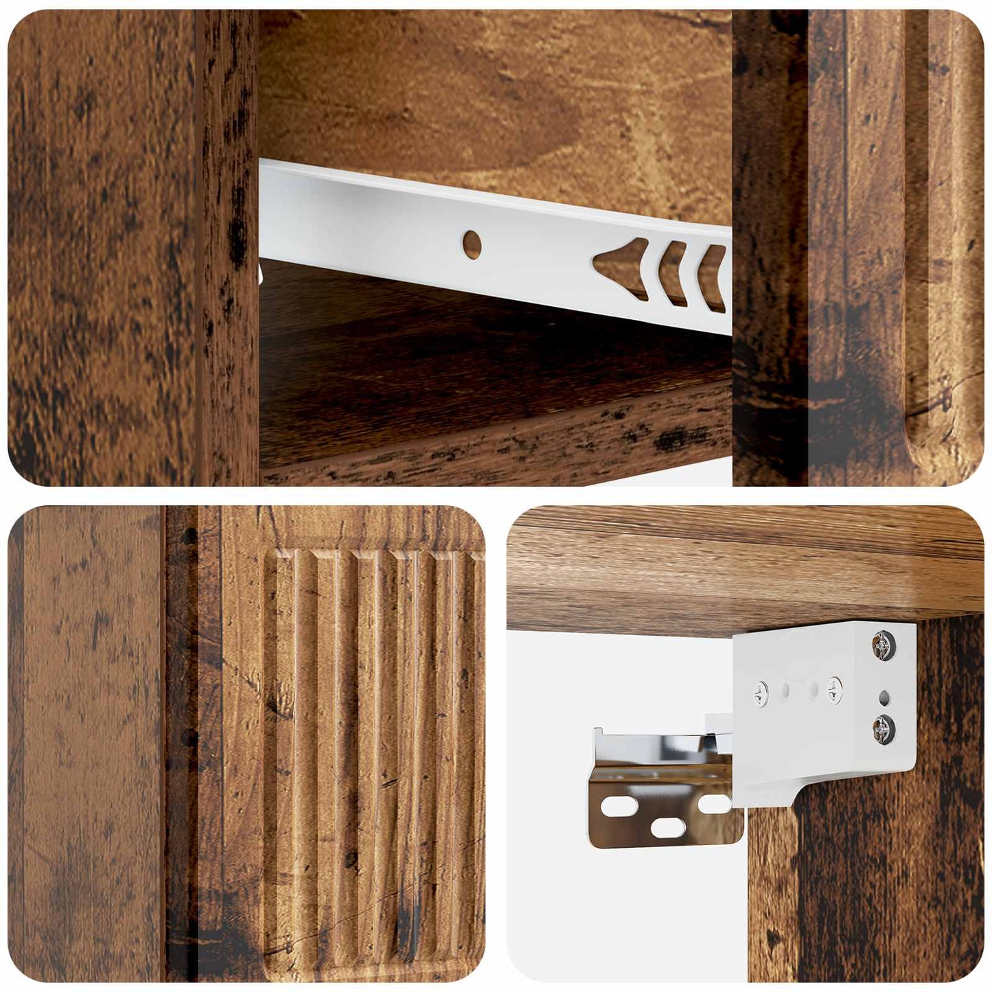 Wall-Mounted Bedside Cabinet 2 pcs Old Wood 33 x 34.5 x 20 cm