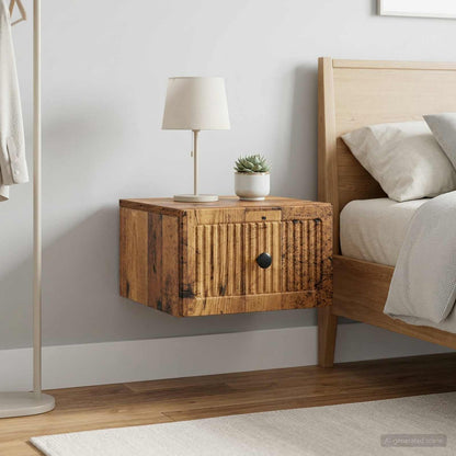 Wall-Mounted Bedside Cabinet 2 pcs Old Wood 33 x 34.5 x 20 cm