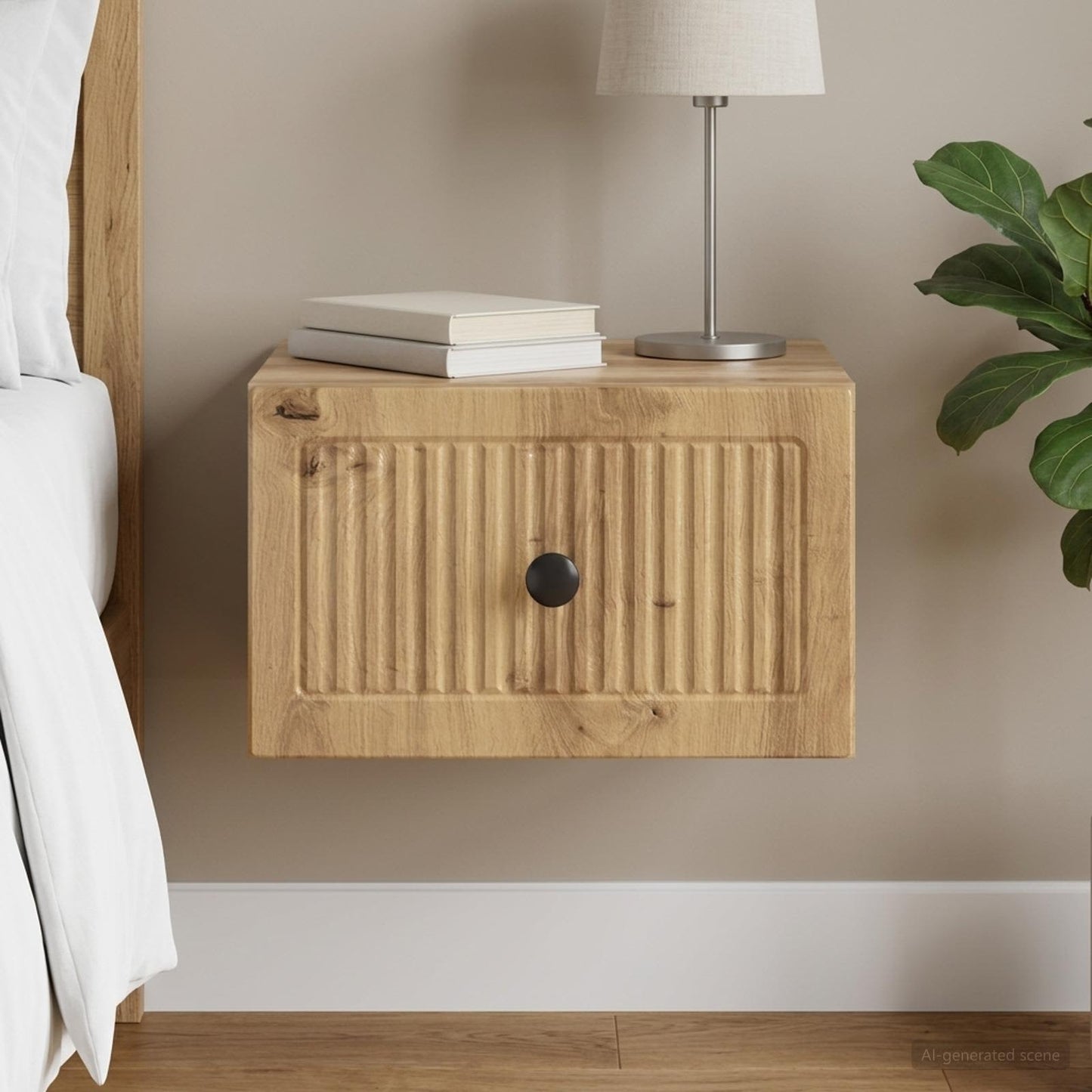 Wall-Mounted Bedside Cabinet Artisan Oak 33 x 34.5 x 20 cm