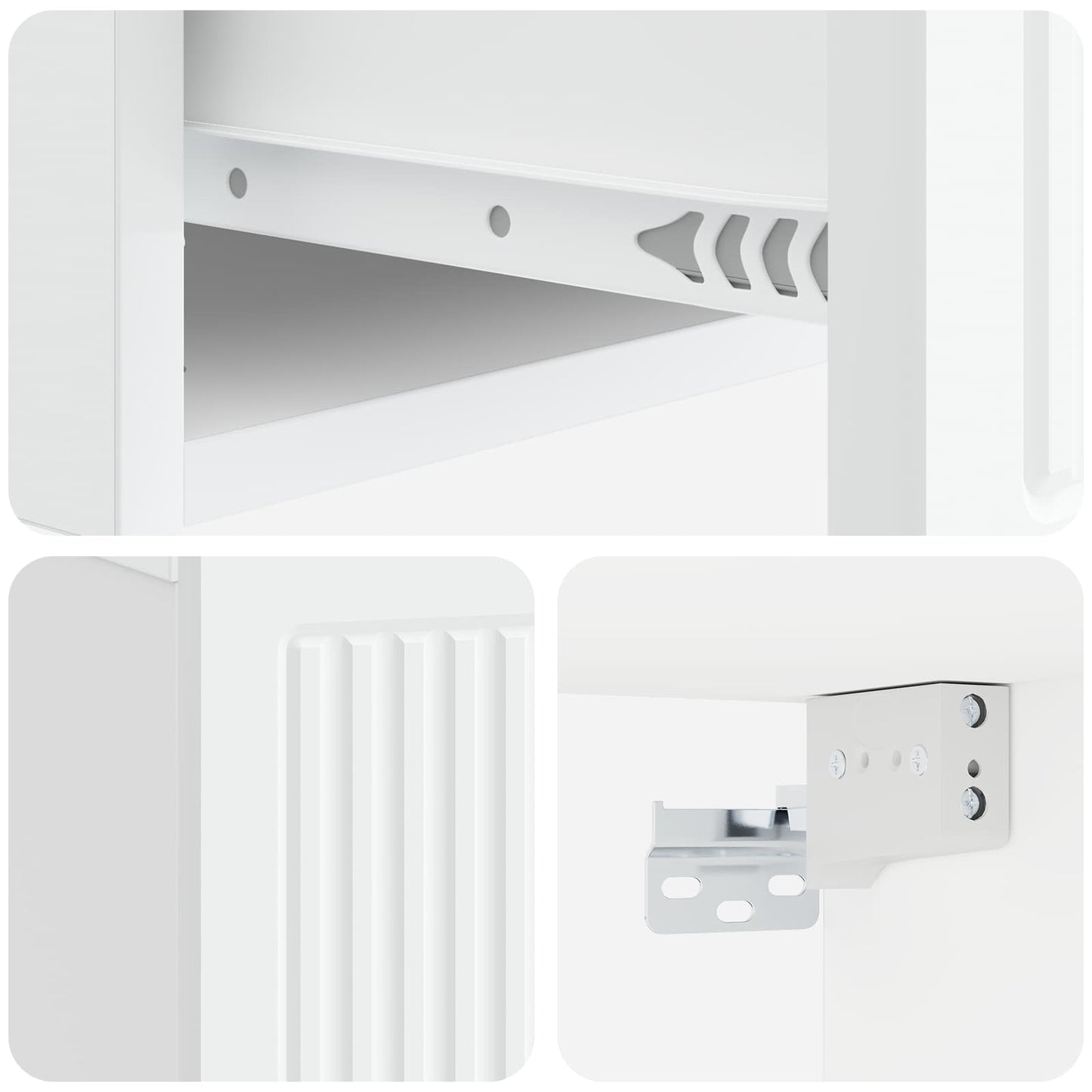 Bedside Cabinet White 49 x 34.5 x 20 cm Engineered Wood