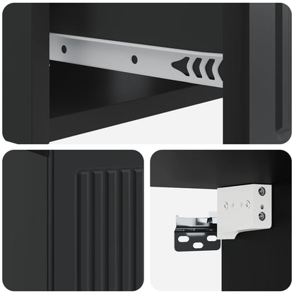 Bedside Cabinet Black 49 x 34.5 x 20 cm Engineered Wood