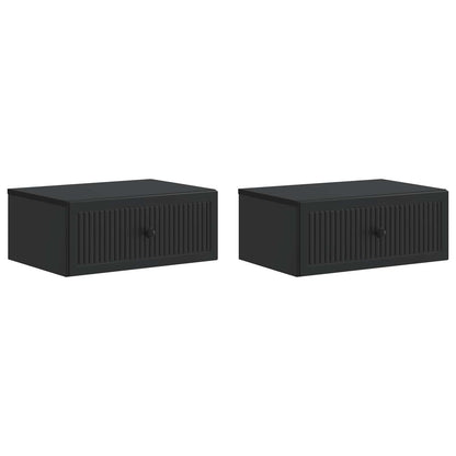 Bedside Cabinet 2 pcs Black 49 x 34.5 x 20 cm Engineered Wood