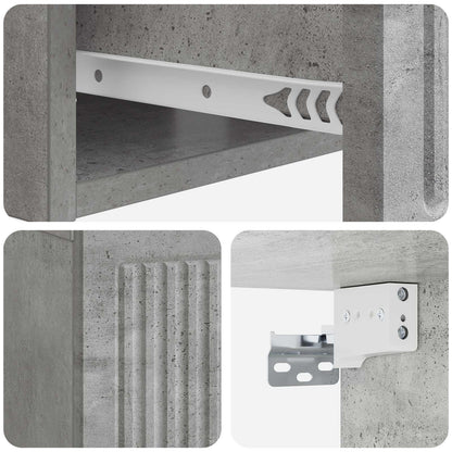 Bedside Cabinet Concrete Grey 49 x 34.5 x 20 cm Engineered Wood