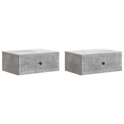 Bedside Cabinet 2 pcs Concrete Grey 49 x 34.5 x 20 cm