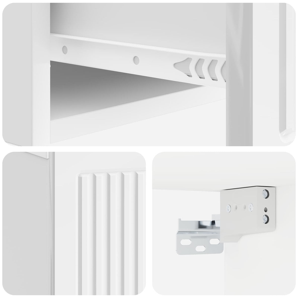 Bedside Cabinet High Gloss White 49 x 34.5 x 20 cm