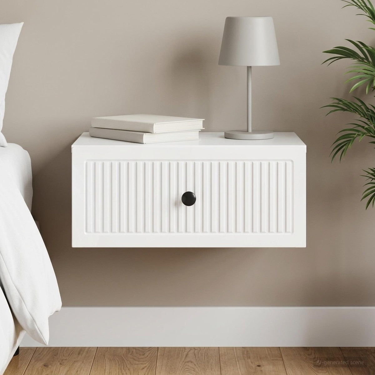 Bedside Cabinet High Gloss White 49 x 34.5 x 20 cm