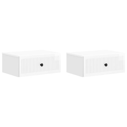 Bedside Cabinet 2 pcs High Gloss White 49 x 34.5 x 20 cm