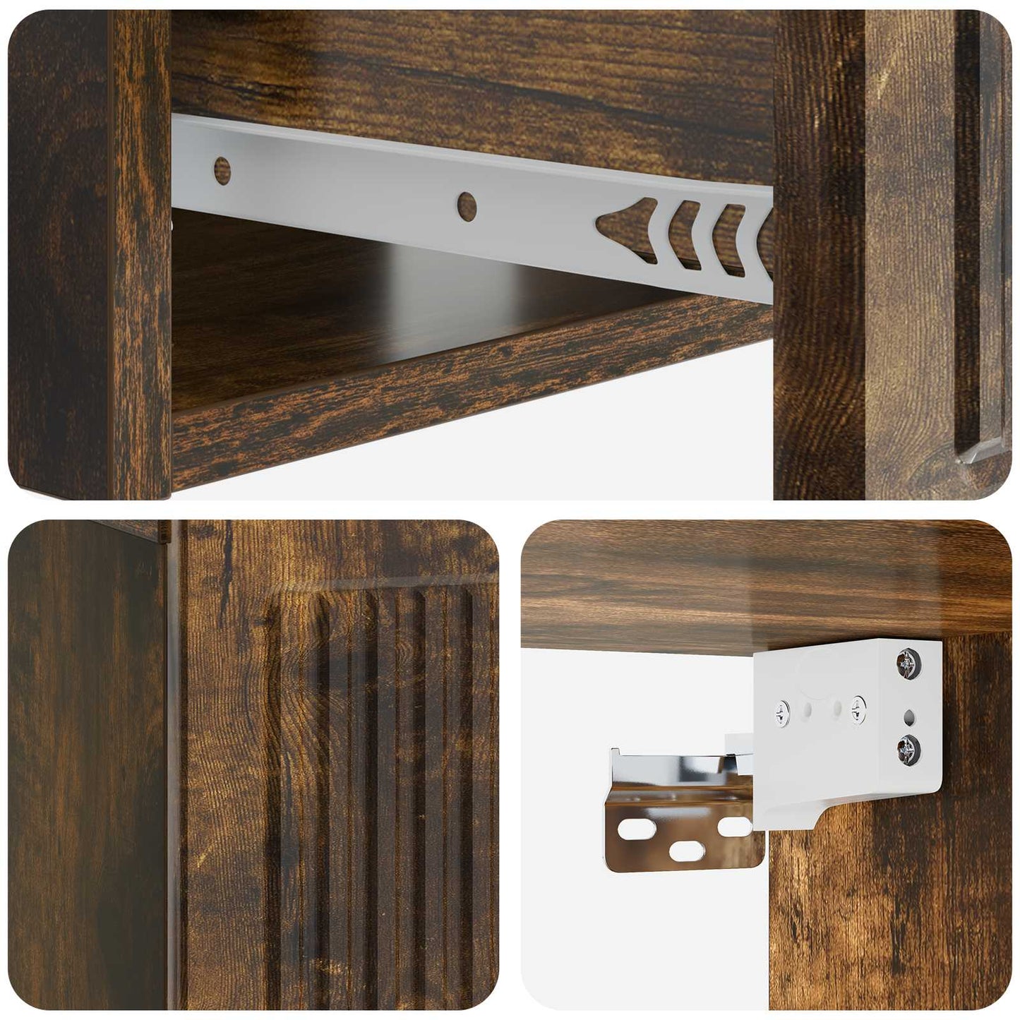 Bedside Cabinet Smoked Oak 49 x 34.5 x 20 cm Engineered Wood