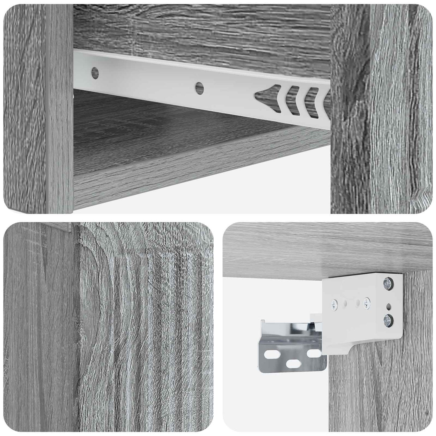 Bedside Cabinet 2 pcs Grey Sonoma 49 x 34.5 x 20 cm