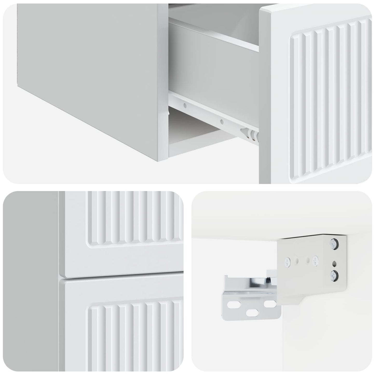 Wall-Mounted Bedside Cabinet White 33 x 34.5 x 40 cm