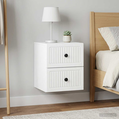 Wall-Mounted Bedside Cabinet 2 pcs White 33 x 34.5 x 40 cm