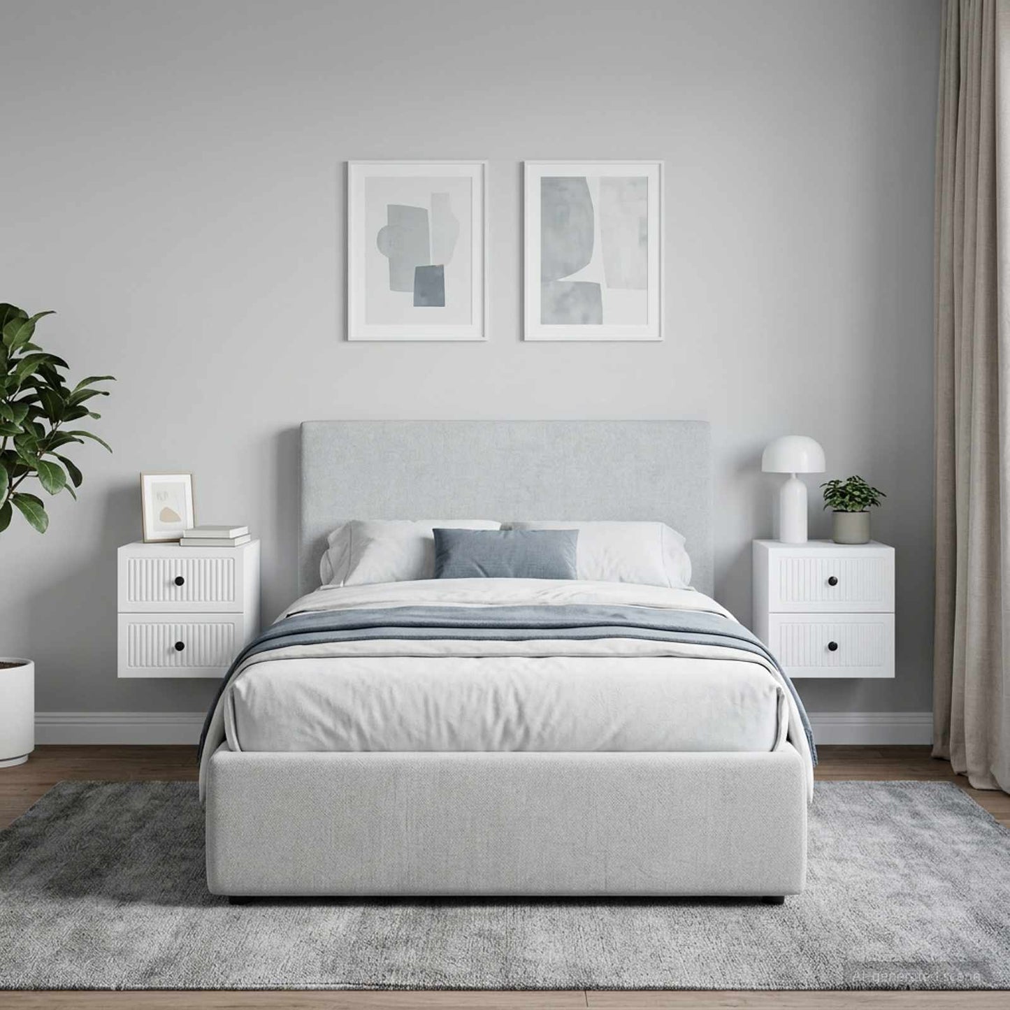 Wall-Mounted Bedside Cabinet 2 pcs White 33 x 34.5 x 40 cm