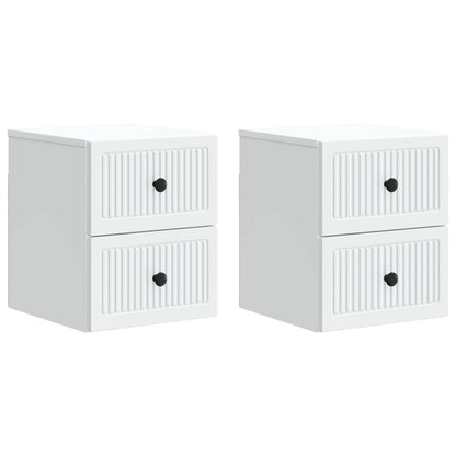 Wall-Mounted Bedside Cabinet 2 pcs White 33 x 34.5 x 40 cm