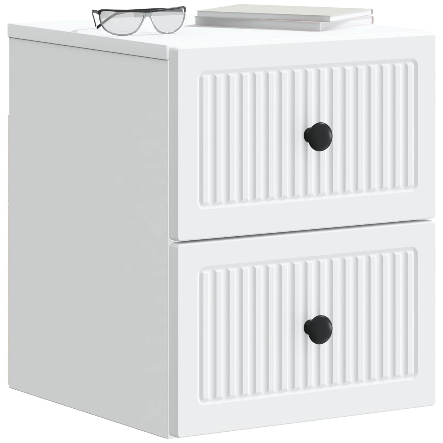 Wall-Mounted Bedside Cabinet 2 pcs White 33 x 34.5 x 40 cm