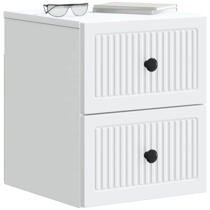 Wall-Mounted Bedside Cabinet 2 pcs White 33 x 34.5 x 40 cm
