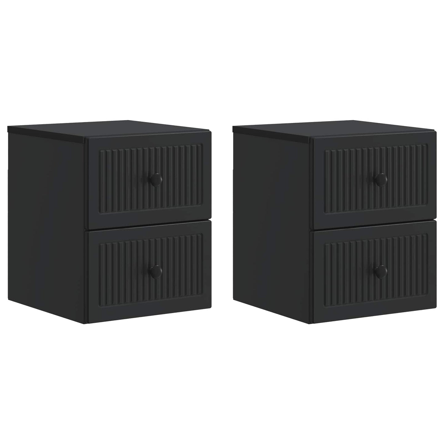 Wall-Mounted Bedside Cabinet 2 pcs Black 33 x 34.5 x 40 cm