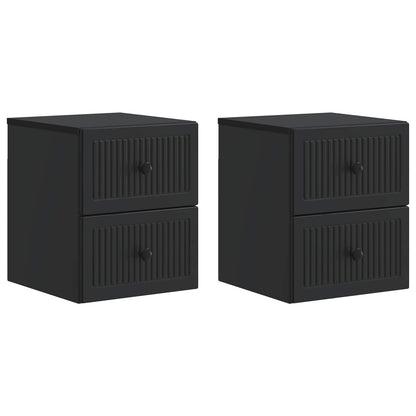 Wall-Mounted Bedside Cabinet 2 pcs Black 33 x 34.5 x 40 cm