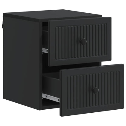 Wall-Mounted Bedside Cabinet 2 pcs Black 33 x 34.5 x 40 cm