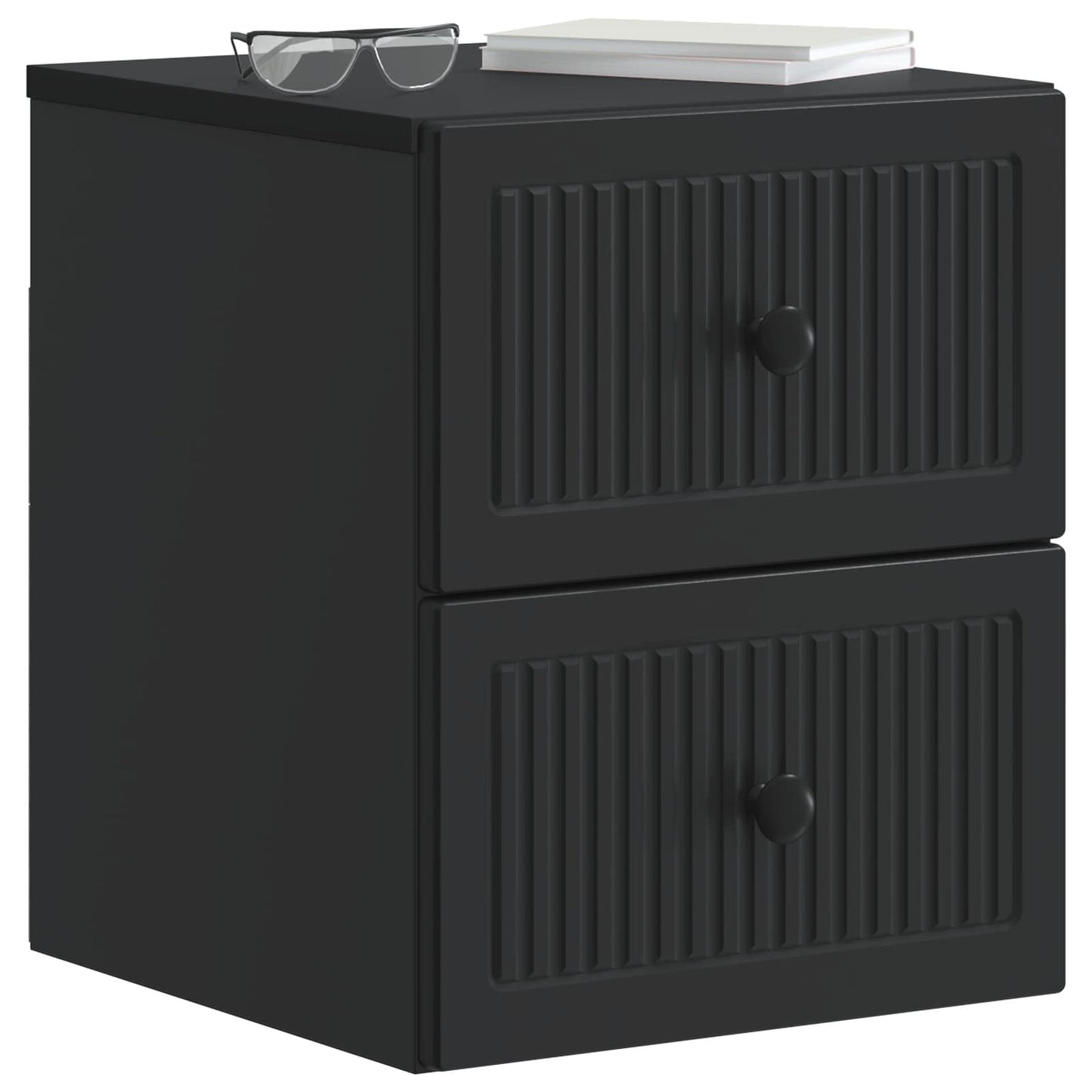 Wall-Mounted Bedside Cabinet 2 pcs Black 33 x 34.5 x 40 cm