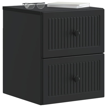 Wall-Mounted Bedside Cabinet 2 pcs Black 33 x 34.5 x 40 cm