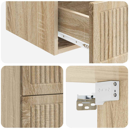 Wall-Mounted Bedside Cabinet Sonoma Oak 33 x 34.5 x 40 cm