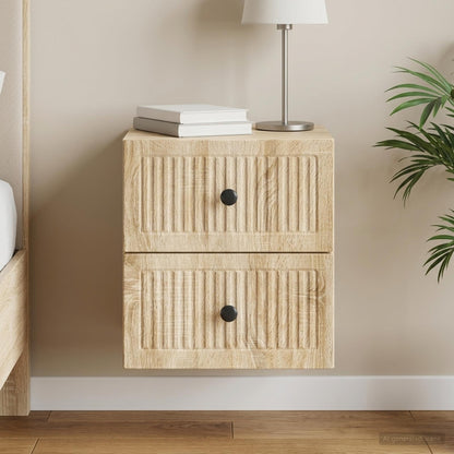 Wall-Mounted Bedside Cabinet Sonoma Oak 33 x 34.5 x 40 cm