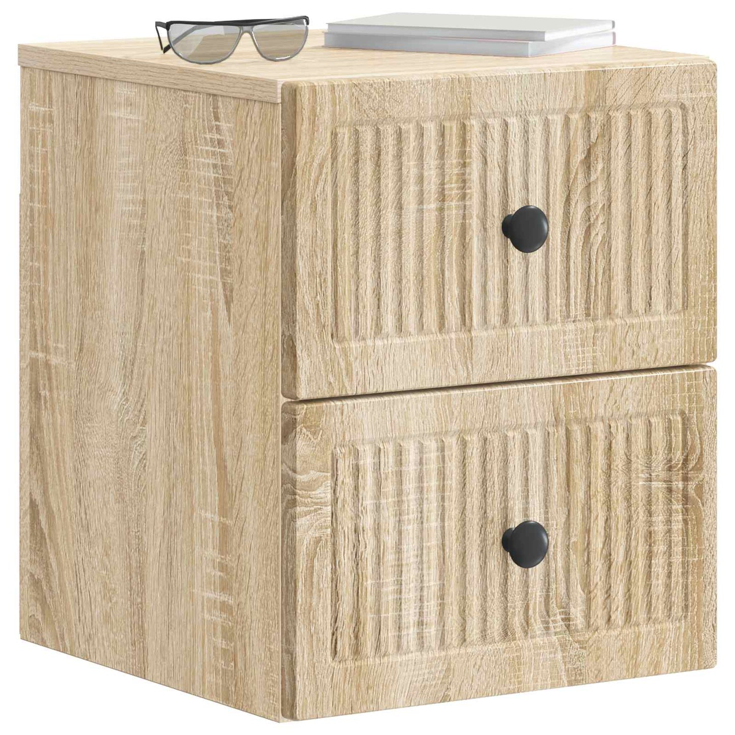 Wall-Mounted Bedside Cabinet 2 pcs Sonoma Oak 33 x 34.5 x 40 cm