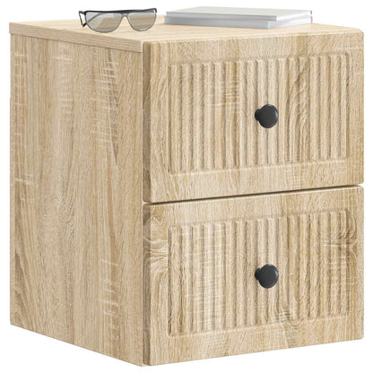 Wall-Mounted Bedside Cabinet 2 pcs Sonoma Oak 33 x 34.5 x 40 cm