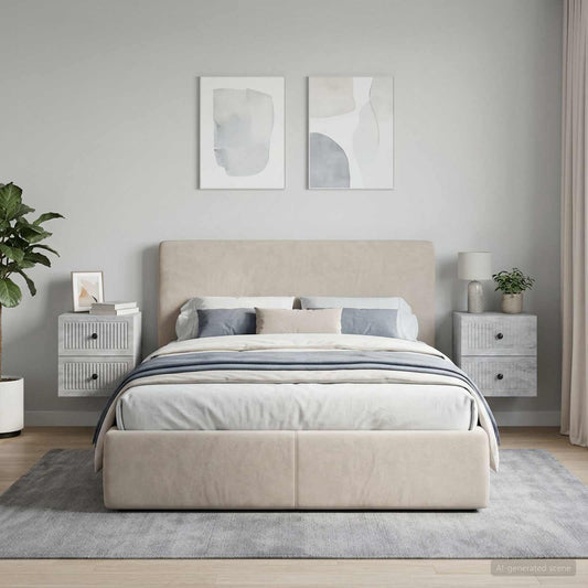 Wall-Mounted Bedside Cabinet 2 pcs Concrete Grey