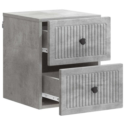 Wall-Mounted Bedside Cabinet with Drawer 2 pcs Concrete Grey