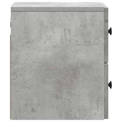 Wall-Mounted Bedside Cabinet with Drawer 2 pcs Concrete Grey