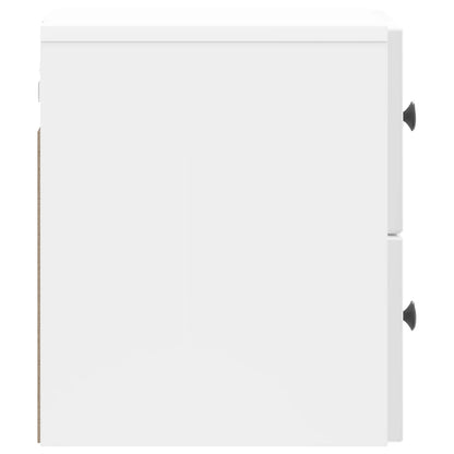 Wall-Mounted Bedside Cabinet High Gloss White 33 x 34.5 x 40 cm