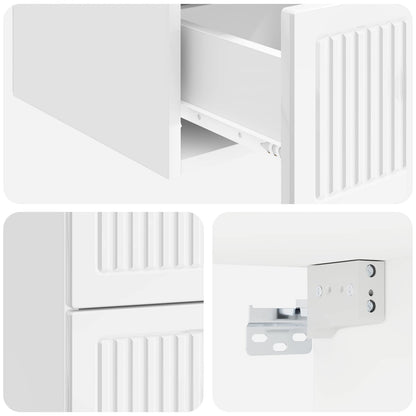Wall-Mounted Bedside Cabinet 2 pcs High Gloss White