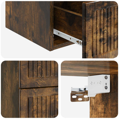 Wall-Mounted Bedside Cabinet Smoked Oak 33 x 34.5 x 40 cm
